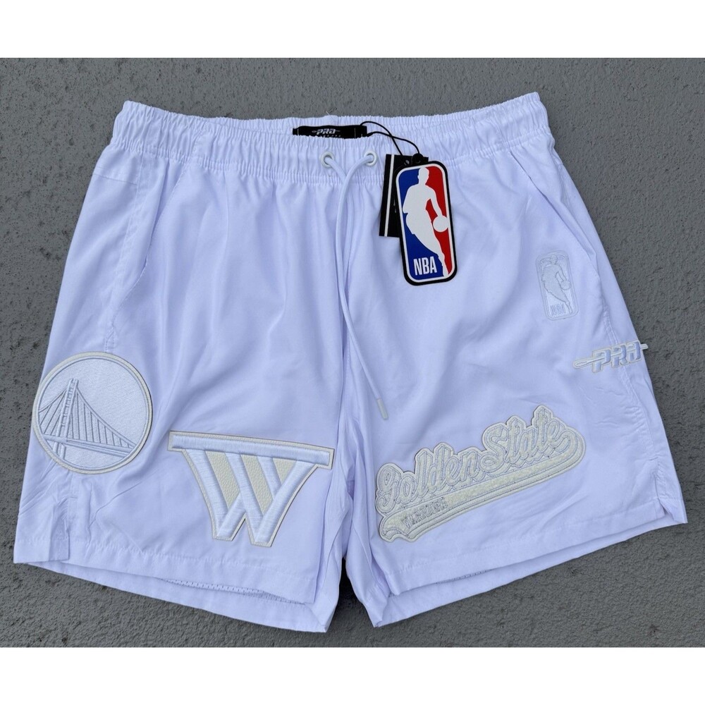 Men's NBA Pro Standard Golden State Warriors Woven Shorts White Large